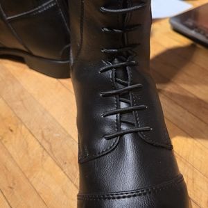 Mountain horse tall black riding boots